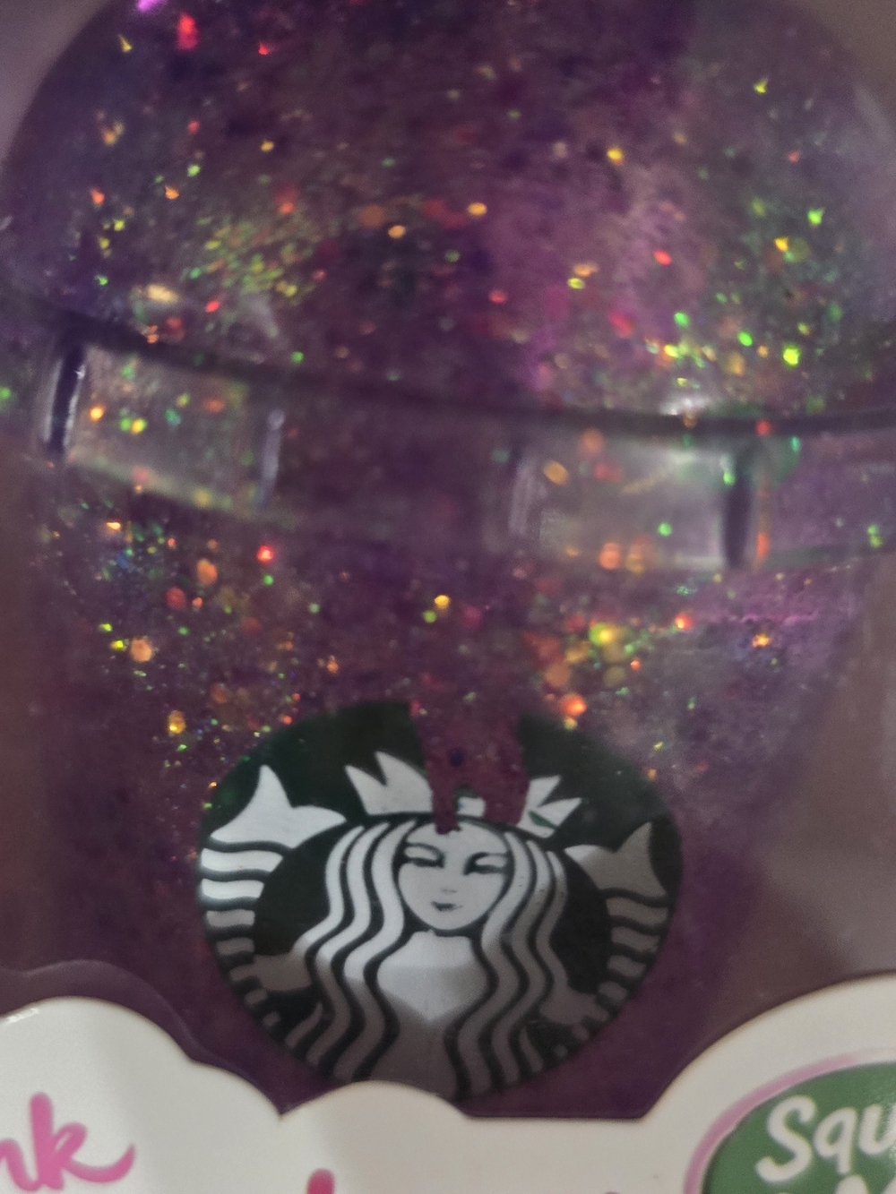 Starbucks Purple Glitter Squeeze Drink Toy - Picture 5 of 5